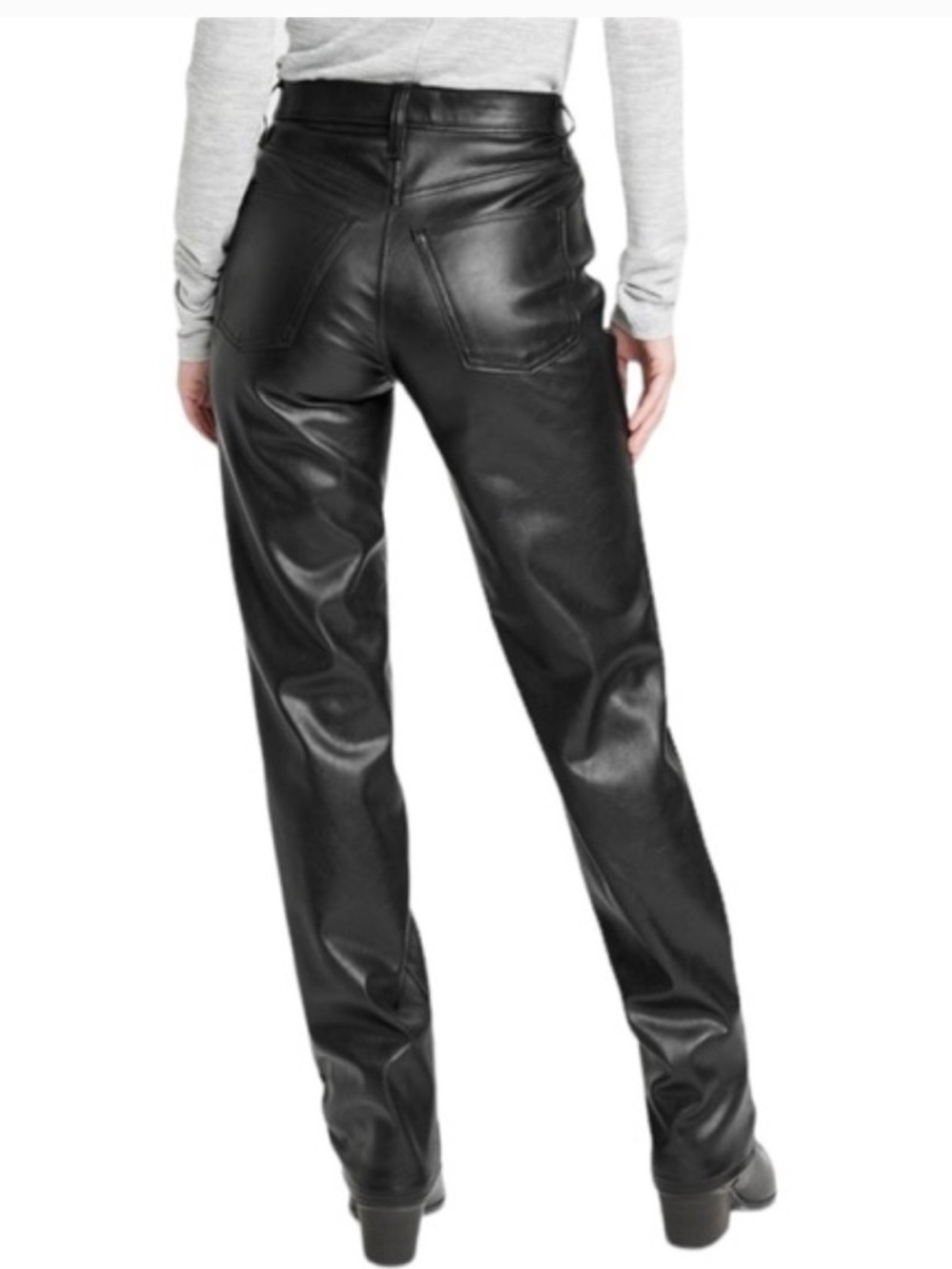 Universal Thread High Rise 90s straight Women 12R Black Faux Leather Pants